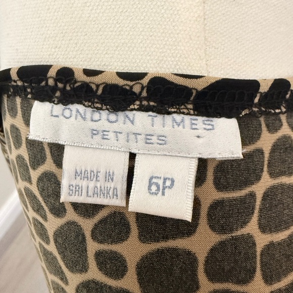 London Times Black and Tan Midi Dress - Picture 4 of 4